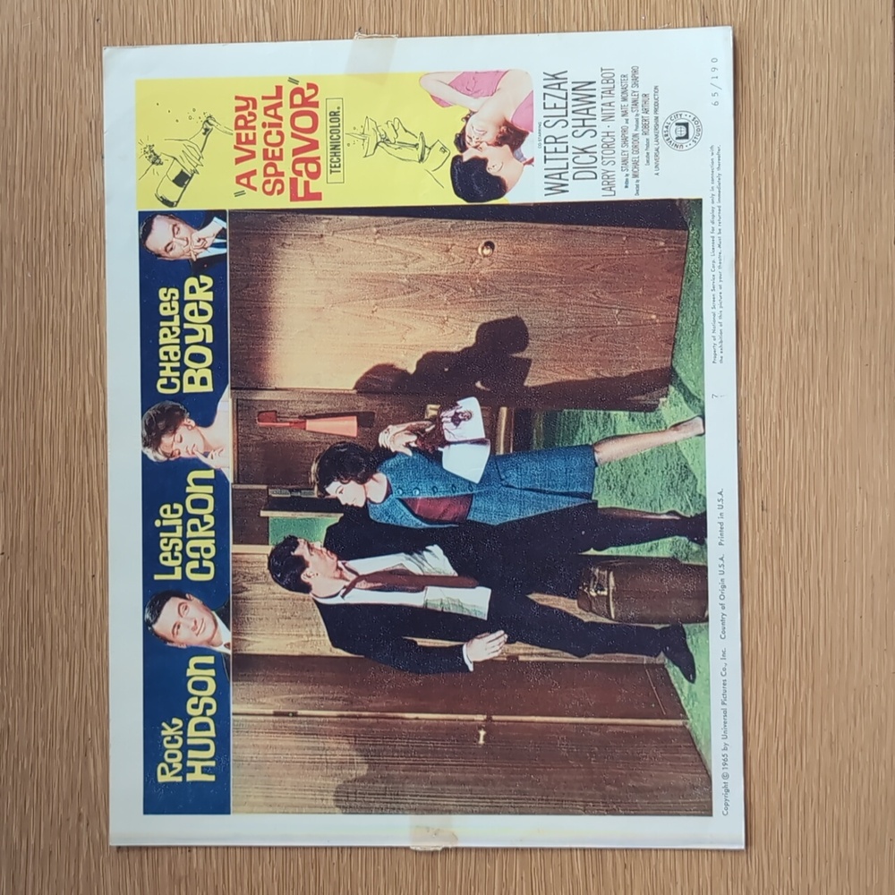 VTG "A Very Special Favor" Movie Lobby Card